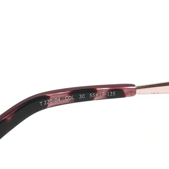 Titanium 220 T220-04 COL 30 Eyeglasses Frames Red Oval Full Rim 55-18-135
